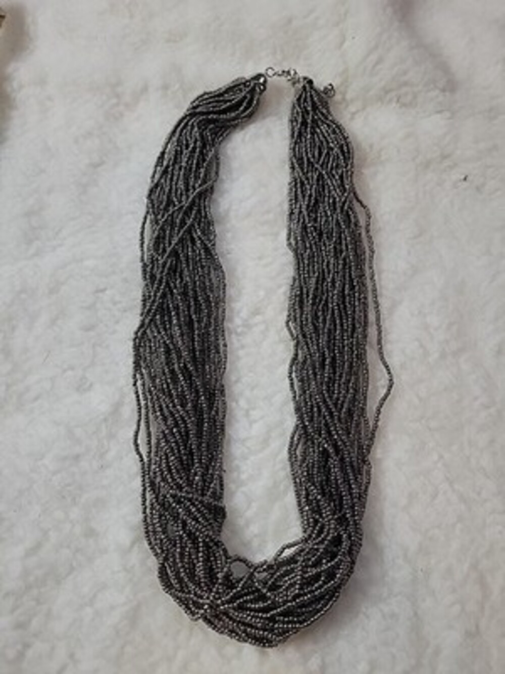 Multi Strand Seed Bead Statement Necklace 23"